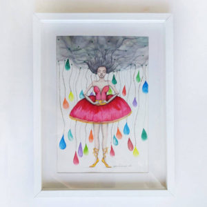 Quadro aquarela Bailarina